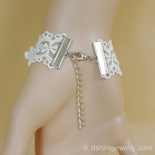 Rose Pearl Tassel dentelle breloque avec Ring Set bracelet